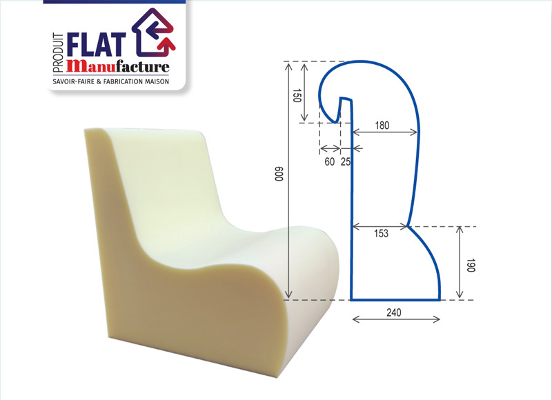 Flat France Mousse sur-mesure Découpe de mousse d’après vos croquis et plan d’architecte
